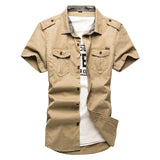 Men’s 100% Cotton Tactical Cargo Shirt – Short Sleeve Military-Style Work Shirt thumbnail 3