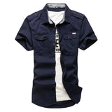 Men’s 100% Cotton Tactical Cargo Shirt – Short Sleeve Military-Style Work Shirt thumbnail 7