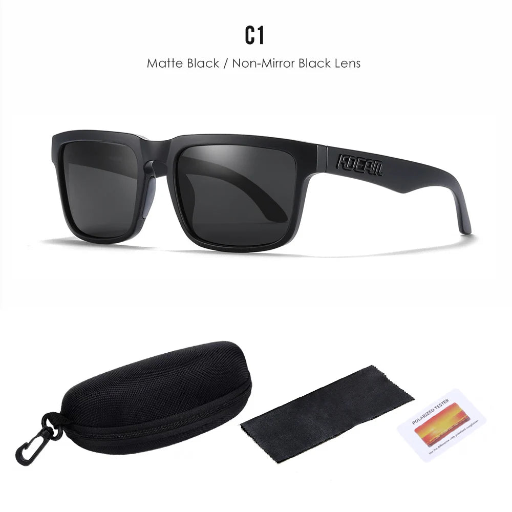 KDEAM Polarized Sunglasses – Unisex Square Frame UV400 Outdoor Eyewear (Red Mirror Lens, Model KD332)