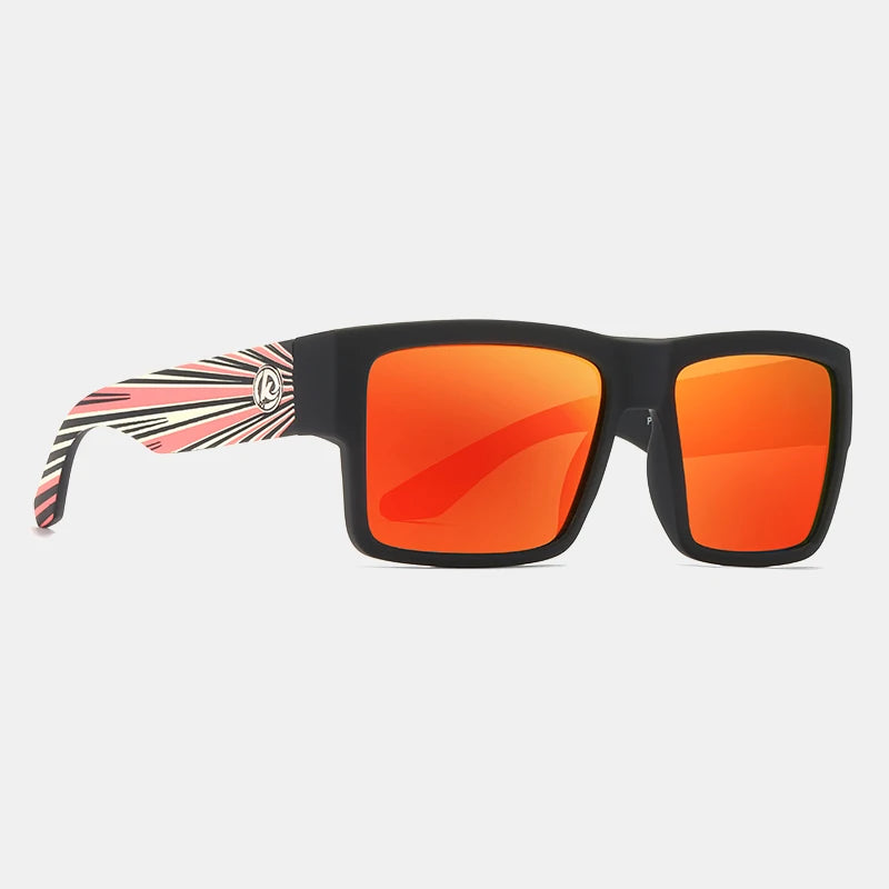 KDEAM All-Black Polarized Sunglasses – Unisex Square Frame | UV400 Protection for Fishing, Driving & Outdoor Adventure