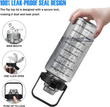 Half Gallon Motivational Water Bottle with Sleeve – 64oz Leak-Proof BPA-Free Bottle with Straw, Time Markers & Adjustable Strap thumbnail 5