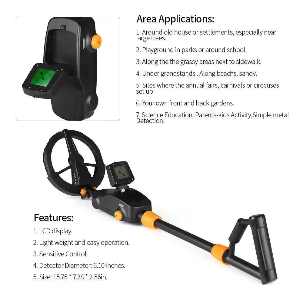 MD1008A Professional Underground Metal Detector – High Sensitivity Gold & Treasure Seeker with LCD Display (Up to 2m Depth)