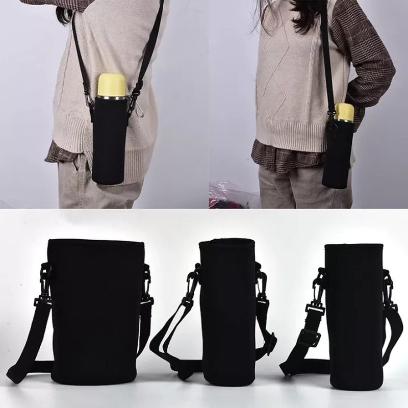 Neoprene Water Bottle Carrier with Strap – Insulated Sleeve for 610ml–1500ml Bottles (Black or Camouflage)