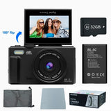 AUSEK 4K Vlogging & Photography Camera – 64MP Compact Digital Camera with 18X Digital Zoom, 3" Flip Screen, Wi-Fi, and Flash thumbnail 10