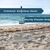 Premium Stainless Steel Sand Flea Rake & Beach Sand Scoop – 16" Wide, Anti-Rust, Ergonomic Design for Treasure Hunting & Metal Detecting thumbnail 9