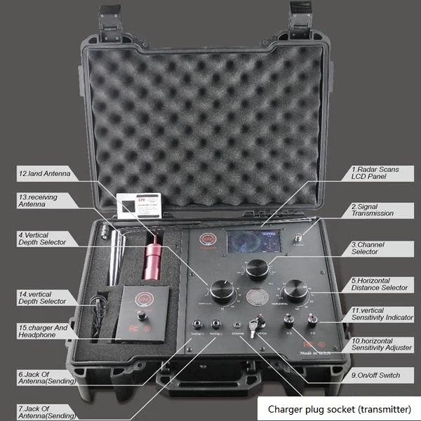 EPX-10000 Long Range Gold Metal Detector Scanner – Underground Gold Finder with LCD Display & Degausser (50M Depth, 1000M Range)