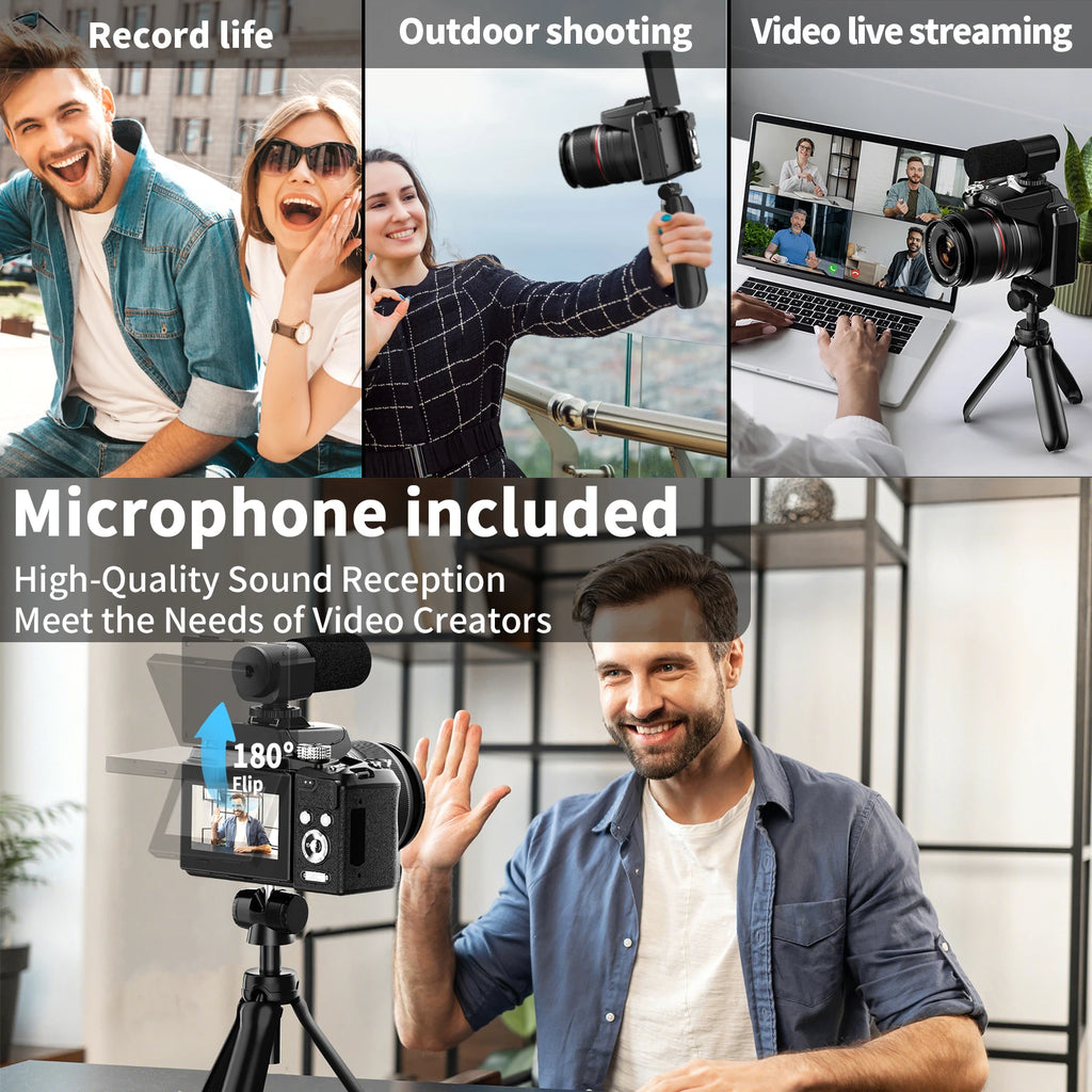 NBD 64MP Digital Camera – 16X Optical Zoom, 5K Video, WiFi & App Control, 180° Flip Screen