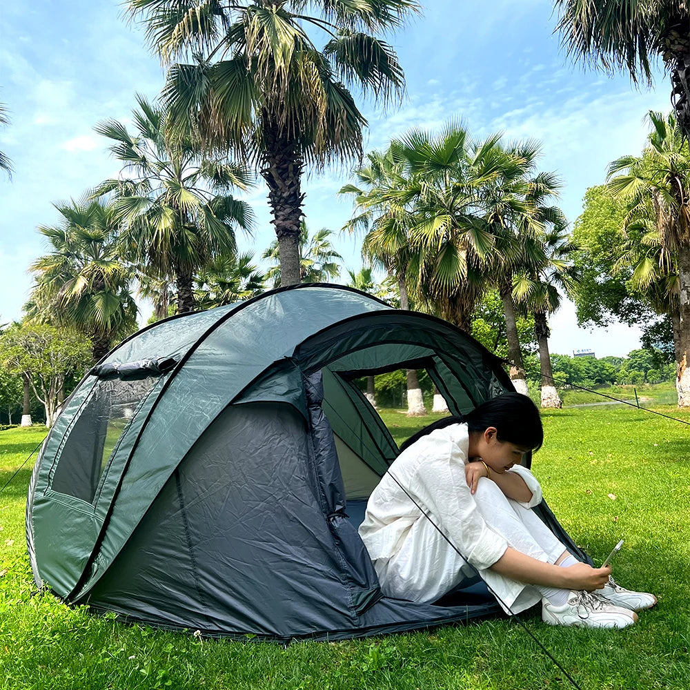 Quick-Open Pop-Up Tent for 5–8 People – Waterproof Hand-Throw Camping & Boat Tent (4-Season, Double Layer)