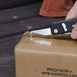 ROXON S504G Mini Folding Multi-Tool Knife with Scissors – Interchangeable, Locking Blade for Outdoor & Camping thumbnail 5