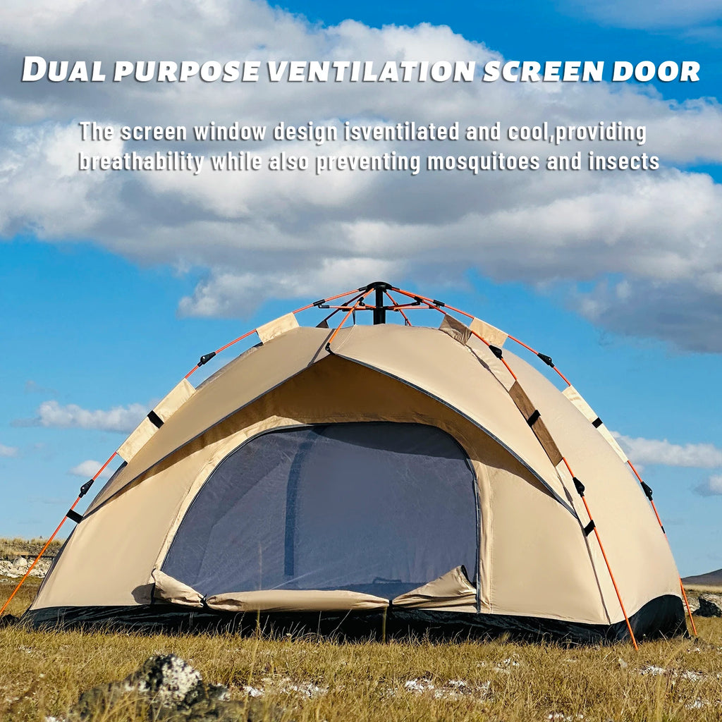 4-Person Automatic Pop-Up Tent – Waterproof & UV-Resistant Shelter for Camping, Fishing & Beach | Pakicetus