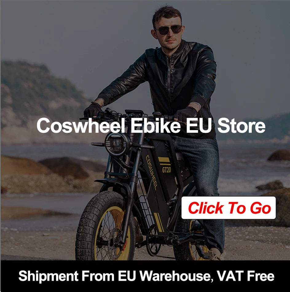 Coswheel CT20S 2000W Electric Dirt Bike – 60V 27.5Ah Fat Tire Ebike for Adults (20" Off-Road Tires, 161km Range)