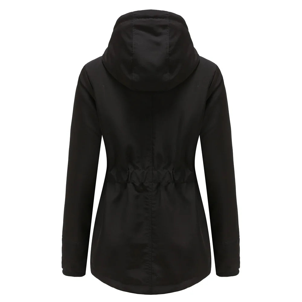 Women's Warm Hooded Parka – Thick Plush Mid-Length Winter Coat (S–5XL)