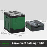 Portable Folding Travel Toilet – Anti-Odor Emergency Potty for Car, Camping, and Outdoor Use (Black/Grey) thumbnail 11