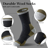 5 Pairs Men’s Merino Wool Hiking Socks – Warm, Moisture-Wicking Winter Crew Socks for Outdoor & Casual Wear (US Size 7–13) thumbnail 3