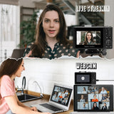 AUSEK 4K Vlogging & Photography Camera – 64MP Compact Digital Camera with 18X Digital Zoom, 3" Flip Screen, Wi-Fi, and Flash thumbnail 2