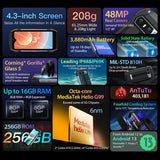 Blackview N6000 Rugged Waterproof Mini Smartphone | 4.3" Display, 256GB Storage, Android 13, 48MP Camera, NFC, Helio G99 Octa-Core thumbnail 2