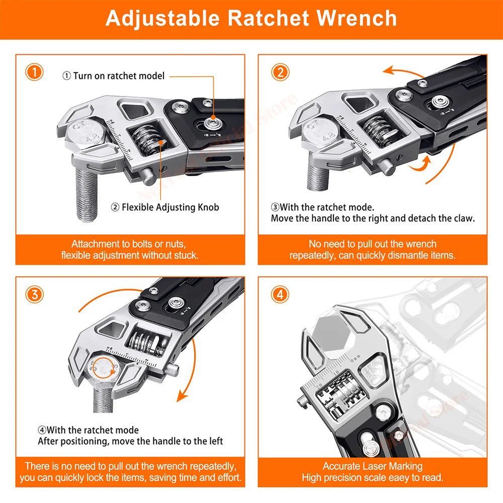 NexTool W4 11-in-1 Multi-Tool – Adjustable Wrench, Pliers, Knife & Saw | Compact Survival Hand Tool