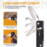 ROXON S504G Mini Folding Multi-Tool Knife with Scissors – Interchangeable, Locking Blade for Outdoor & Camping thumbnail 2