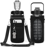 Half Gallon Motivational Water Bottle with Sleeve – 64oz Leak-Proof BPA-Free Bottle with Straw, Time Markers & Adjustable Strap thumbnail 13