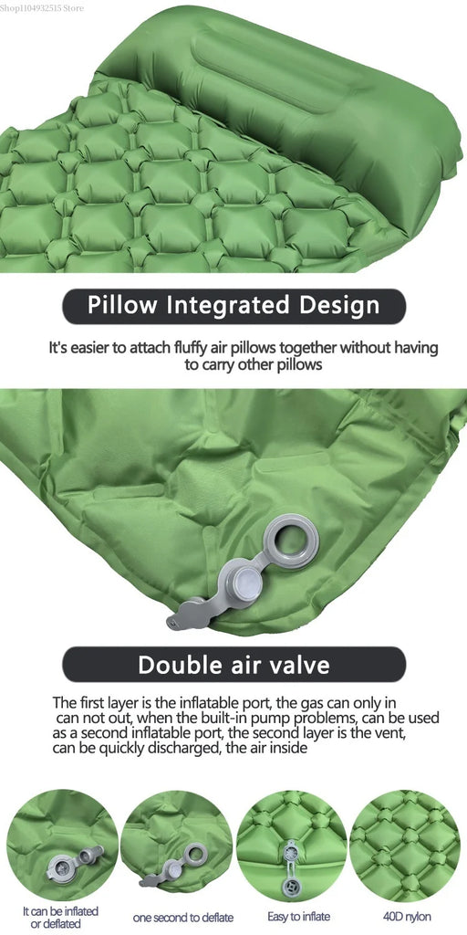 SHXI Ultralight Diamond-Shaped Inflatable Sleeping Pad – Single Person, Waterproof TPU Camping Mat