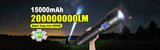 Ultra Bright 15000mAh LED Tactical Flashlight – USB Rechargeable, Zoomable, Long Range (Up to 6000M) thumbnail 7