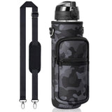 32 oz Motivational Water Bottle with Sleeve – Leakproof BPA-Free Bottle with Straw, Time Marker & Adjustable Strap Carrier (1L) thumbnail 27