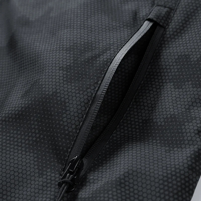 Men’s Hooded Waterproof Hiking Jacket – Windproof Outdoor Bomber with Detachable Hood