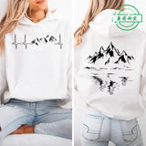Women's Mountain Graphic Hoodie – Fleece-Lined Pullover for Hiking & Outdoor Adventure thumbnail 3