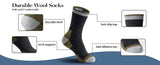 5 Pairs Men’s Merino Wool Hiking Socks – Warm, Moisture-Wicking Winter Crew Socks for Outdoor & Casual Wear (US Size 7–13) thumbnail 7