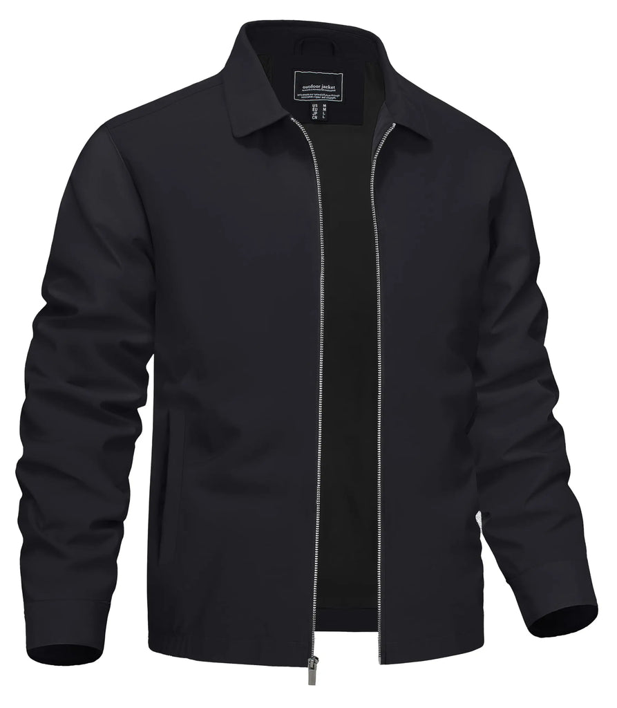 TACVASEN Men’s Lightweight Bomber Jacket – Casual Zip-Up Workwear for Spring & Fall, Water-Resistant Outdoor Windbreaker
