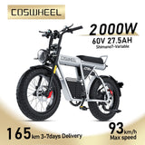 Coswheel CT20S 2000W Electric Dirt Bike – 60V 27.5Ah Fat Tire Ebike for Adults (20" Off-Road Tires, 161km Range) thumbnail 1