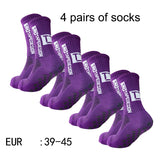 4 Pairs Mid-Tube Non-Slip Football Socks – Breathable & Durable Sports Training Socks (Unisex) thumbnail 15