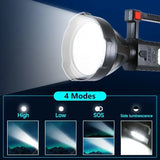 Ultra-Bright Waterproof LED Rechargeable Spotlight – USB Powered Searchlight for Camping, Fishing & Outdoor Survival thumbnail 2