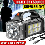 Powerful LED Flashlight – USB + Solar Rechargeable Camping Torch & Power Bank thumbnail 7
