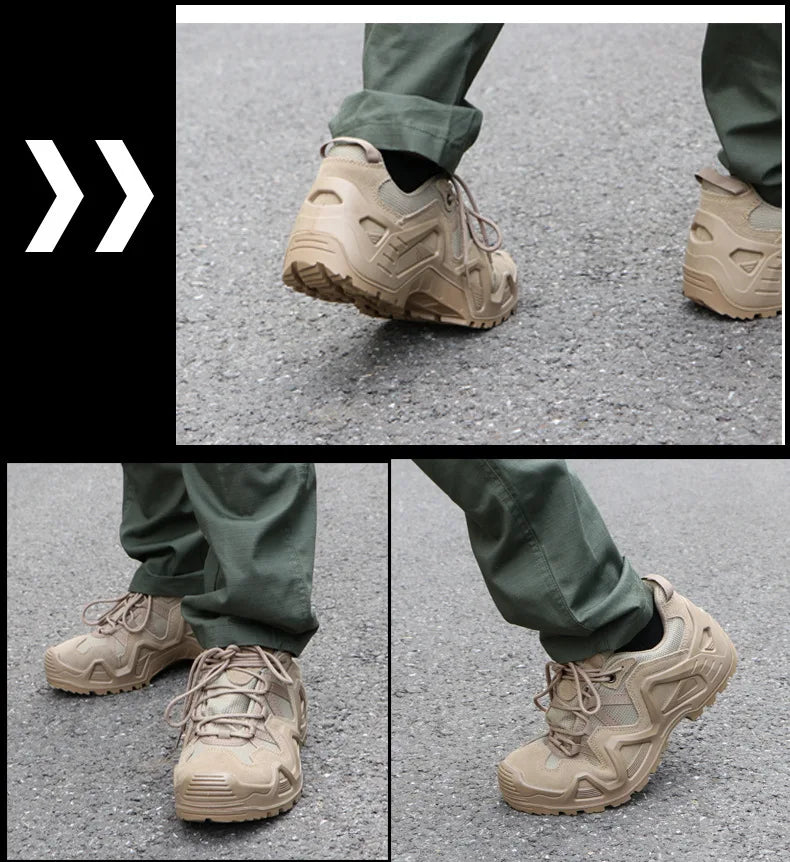 Men’s Tactical Combat Hiking Boots – Waterproof Nylon & Suede Outdoor High Tops for Work, Climbing & Trekking