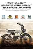 Coswheel CT20S 2000W Electric Dirt Bike – 60V 27.5Ah Fat Tire Ebike for Adults (20" Off-Road Tires, 161km Range) thumbnail 12