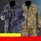 Men’s Wear-Resistant Outdoor Workwear Set – Black Python Pattern | Durable Polyester Tracksuit thumbnail 1