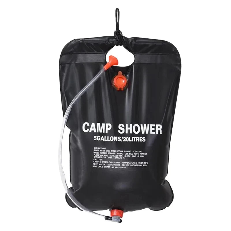 20L Portable Solar Camping Shower Bag – Foldable Outdoor Water Bag with Heating Function for Hiking, Travel, and Emergency Use