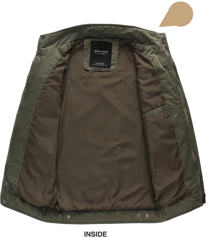 Men’s Plus Size Military Cargo Jacket – Spring & Autumn | Sizes M–6XL | Lightweight, Breathable, Tactical Style