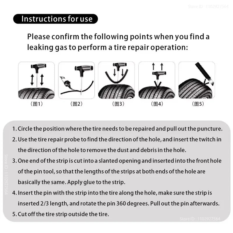 ZFOUEK Tire Repair Kit – Emergency Puncture Plug Tool Set for Car, SUV & Motorcycle Tires (23PCS / 42PCS)