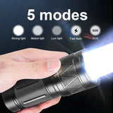 9000000LM Rechargeable Tactical LED Flashlight – 600W, Long-Range Beam, 12000mAh Power Bank, Waterproof & Zoomable thumbnail 3