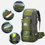 50L Waterproof Hiking Backpack – Large Travel Rucksack with Shoe Compartment thumbnail 5