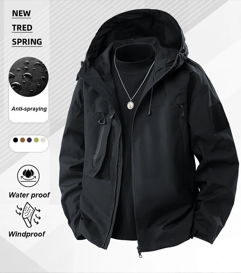 CHRLCK Unisex Waterproof Windbreaker – Lightweight, Windproof, Quick-Dry Hiking Jacket for Men & Women