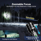 MaxLumenit™ 1,000,000 Lumen Rechargeable LED Flashlight – Ultra-Bright, USB-C, Waterproof, Zoomable Torch for Outdoor & Emergency Use thumbnail 4