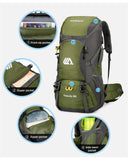 50L Waterproof Hiking Backpack – Large Travel Rucksack with Shoe Compartment thumbnail 12