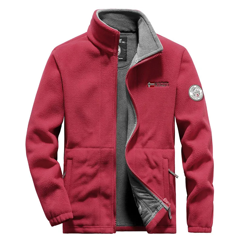 Men’s Thermal Polar Fleece Tactical Jacket – Windproof Outdoor Softshell Coat for Hiking & Survival
