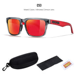 KDEAM Polarized Sunglasses – Unisex Square Frame UV400 Outdoor Eyewear (Red Mirror Lens, Model KD332) thumbnail 52