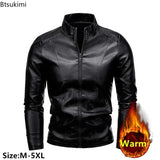 Men's PU Leather Stand Collar Motorcycle Jacket – Casual Windbreaker Biker Coat thumbnail 1