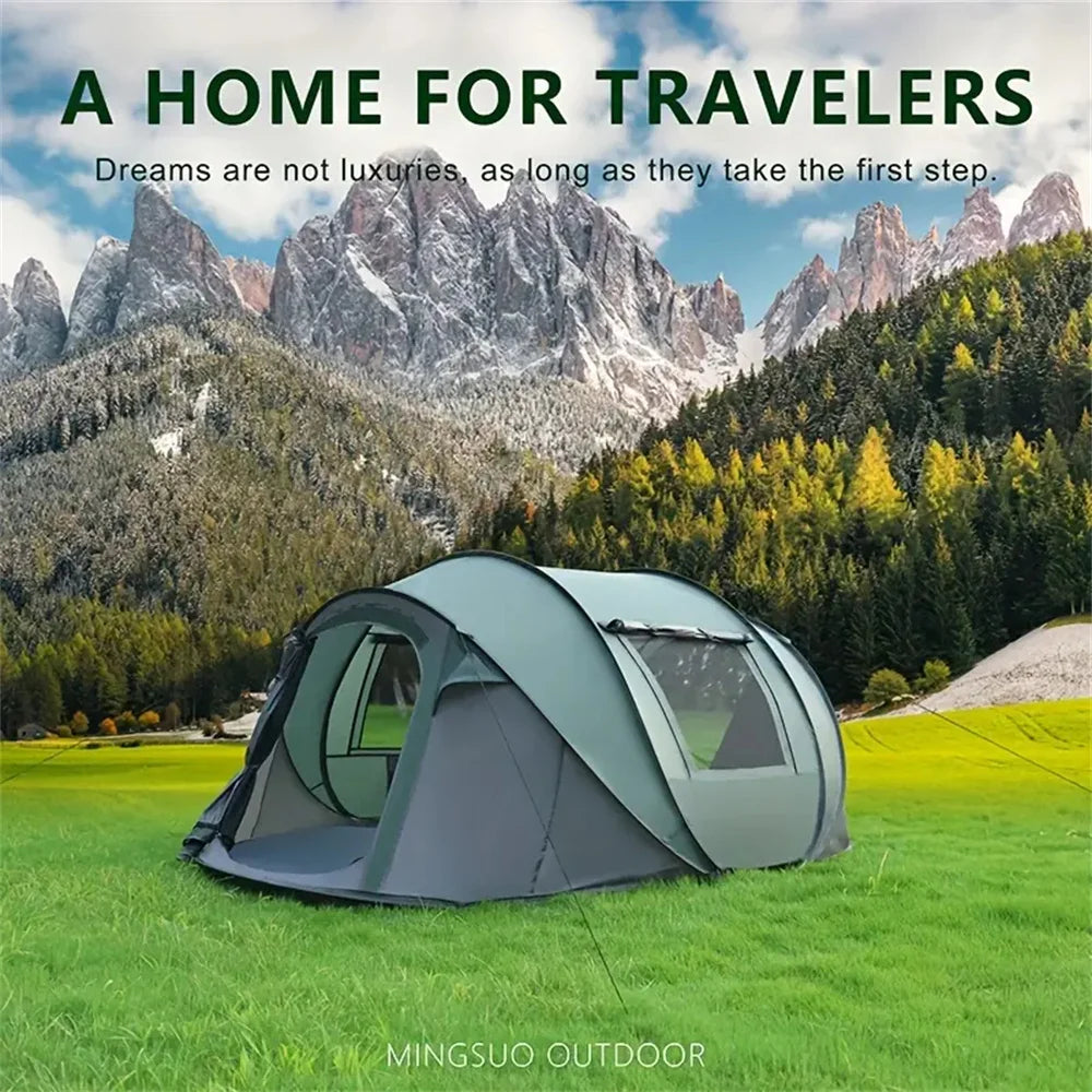 Quick-Open Pop-Up Tent for 5–8 People – Waterproof Hand-Throw Camping & Boat Tent (4-Season, Double Layer)