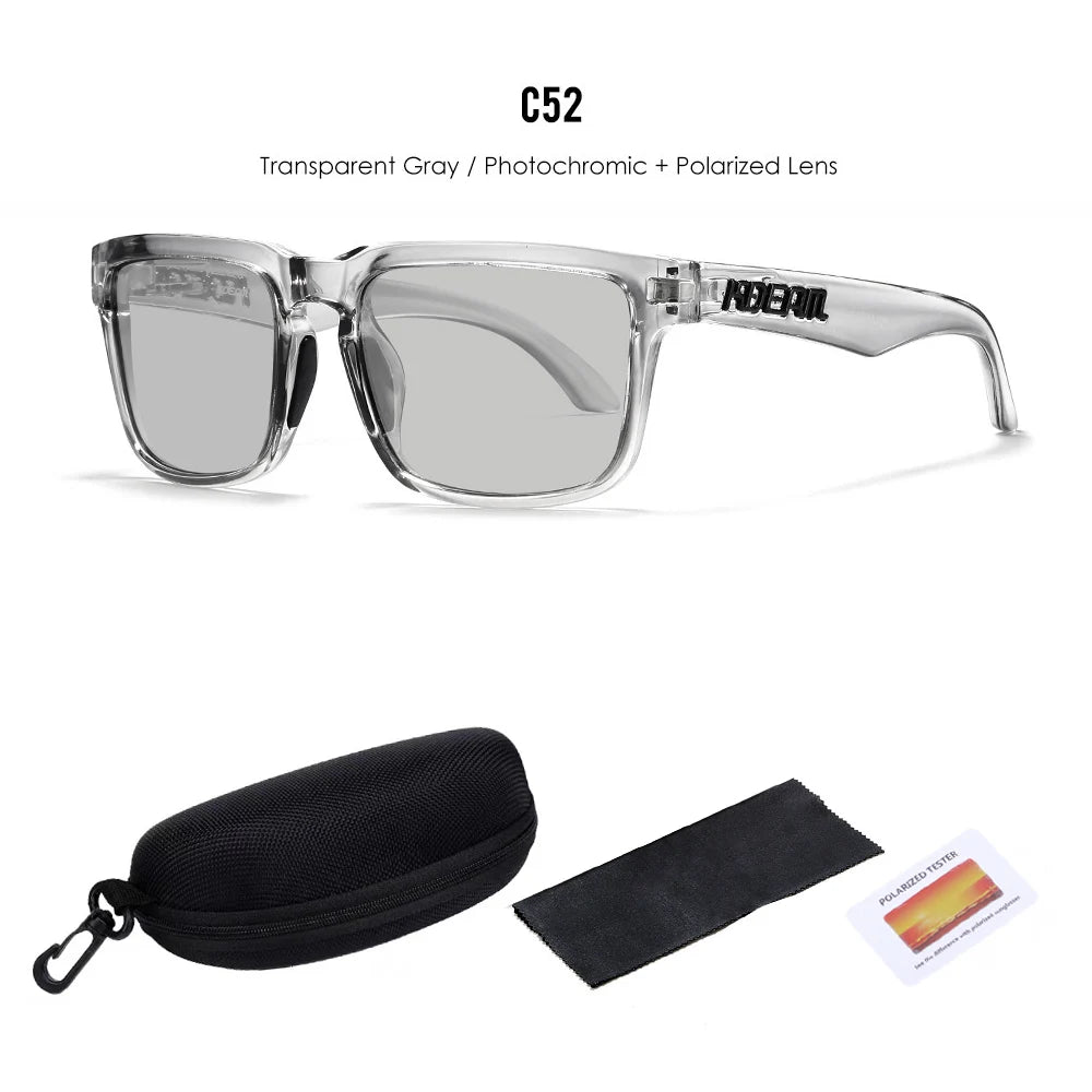 KDEAM Polarized Sunglasses – Unisex Square Frame UV400 Outdoor Eyewear (Red Mirror Lens, Model KD332)